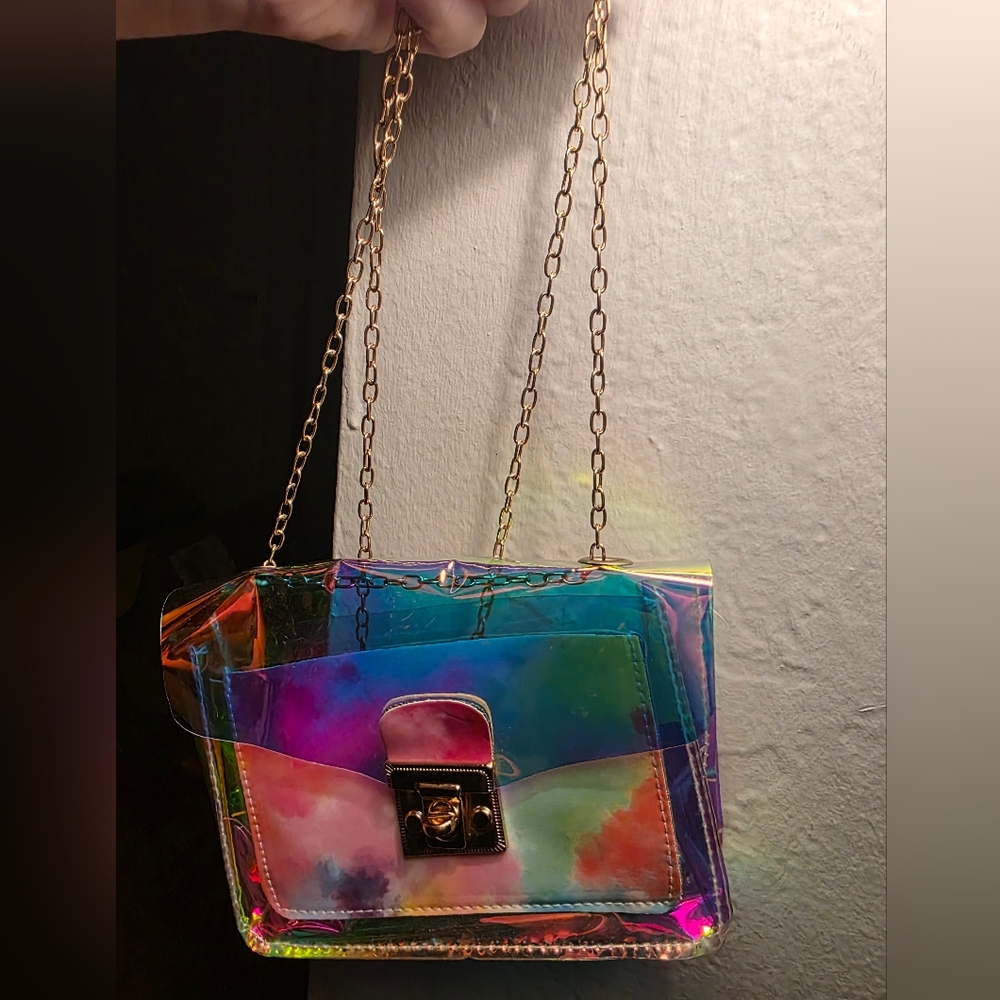 Source Unknown Iridescent Multicolor Crossbody Bag - image 4